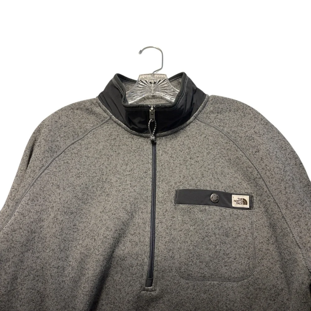 The North Face Men's 1/4 Snap Fleece Pullover L Gray Outdoors Gorpcore Hiking